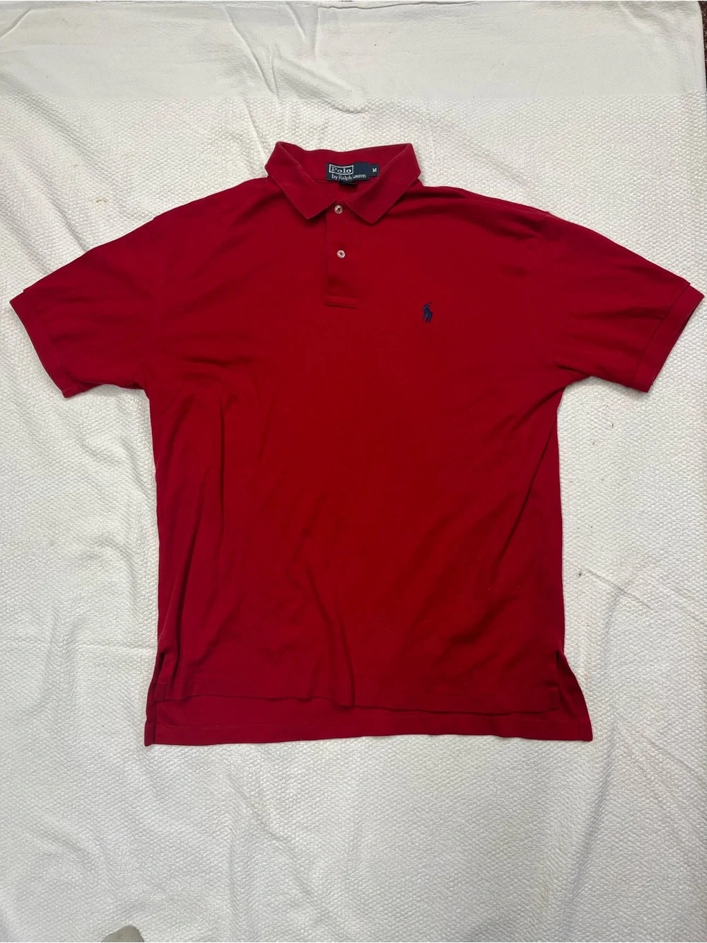 Ralph Lauren Red Polo with Navy Pony Embroidery